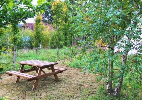 A picnic area for this self catering holiday let
