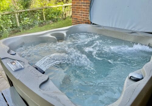 Hot Tub bubbling away in self catering New Forest Cottage