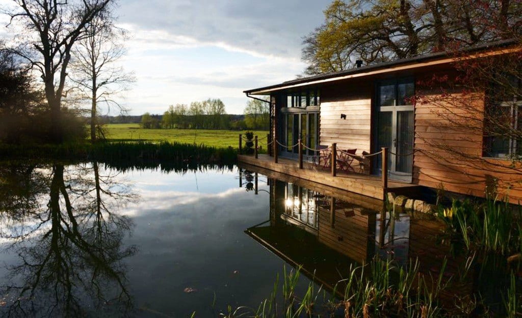 Cedar clad lodge on the river with fantastic views