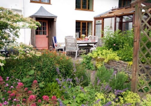 Patio of the Farm House in Devon available for self catering holidays