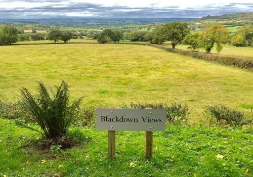 A welcome sign to Blackdown Views a Devon Holiday let