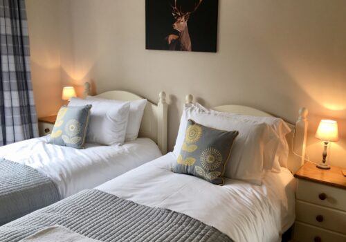Twin bedroom in holiday let in Devon