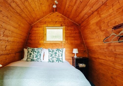 cosy interior of glamping pod with