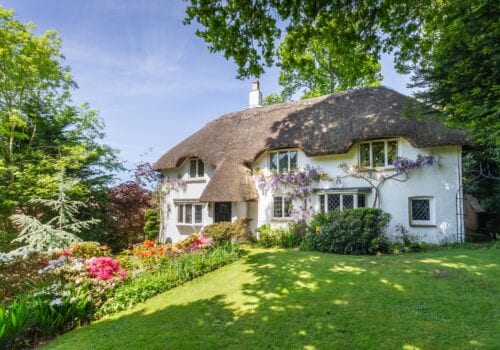 picture perfect thatched cottage in the new forest