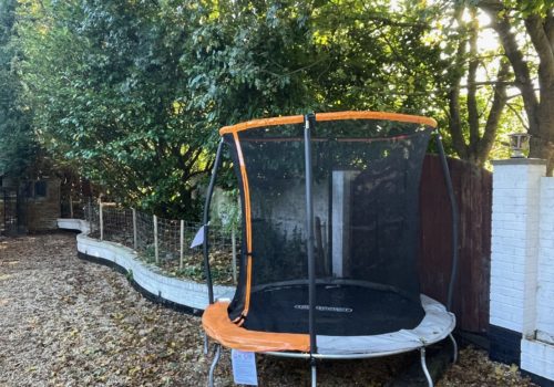 Trampoline in holiday cottage