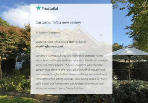 Criddlestyle Cottage 5 star trust pilot Review September 2021 final