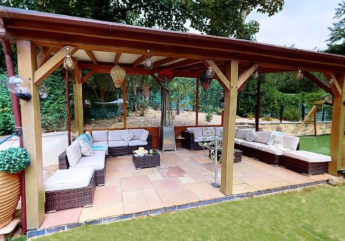 Lovely covered garden seating area