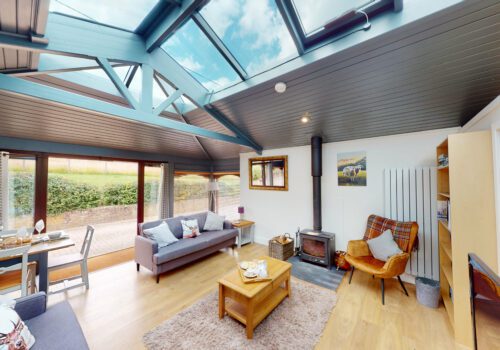 Bright Open plan living space with skylights in the New Forest