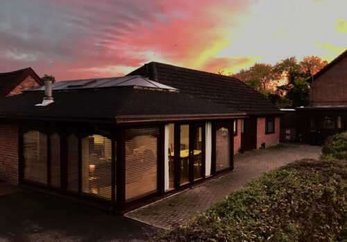 New Forest Lodge pictured at Dusk