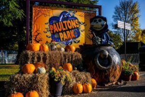 Pumpkin Halloween display at Paultons Park.