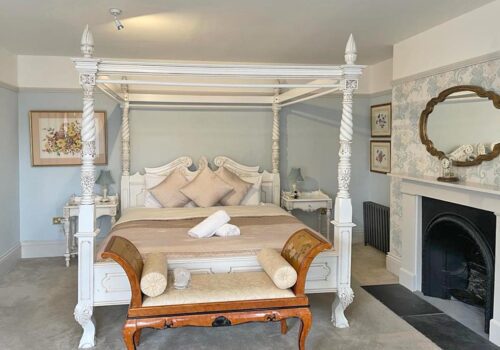 Superking four poster bedroom in this Gold Award winning self catering Dorset property