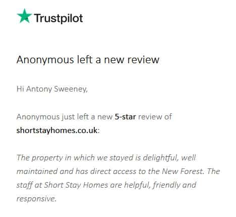 Arniss Farmhouse five-star review commenting the property was delightful and well maintained.