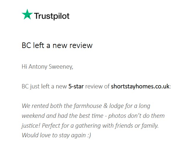 a 5 star review in January 2026 for Arniss in the New Forest
